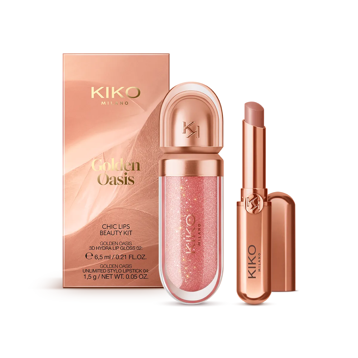 kit de beleza para lábios chiques golden oasis
